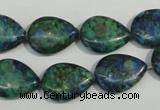 CCS173 15.5 inches 13*18mm flat teardrop dyed chrysocolla gemstone beads