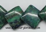 CCS180 15.5 inches 20*20mm diamond dyed chrysocolla gemstone beads