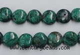 CCS211 15.5 inches 10mm flat round natural Chinese chrysocolla beads