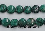 CCS211 15.5 inches 10mm flat round natural Chinese chrysocolla beads