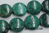 CCS214 15.5 inches 16mm flat round natural Chinese chrysocolla beads