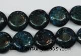 CCS434 15.5 inches 14mm flat round dyed chrysocolla gemstone beads