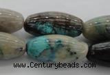 CCS45 15.5 inches 15*30mm rice natural chrysocolla gemstone beads