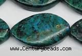 CCS485 15.5 inches 25*40mm twisted marquise dyed chrysocolla gemstone beads