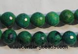 CCS603 15.5 inches 10mm faceted round dyed chrysocolla gemstone beads