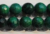 CCS605 15.5 inches 14mm faceted round dyed chrysocolla gemstone beads