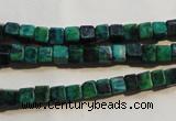 CCS610 15.5 inches 4*4mm cube dyed chrysocolla gemstone beads