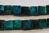 CCS614 15.5 inches 10*10mm cube dyed chrysocolla gemstone beads