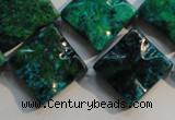 CCS685 15.5 inches 18*18mm wavy diamond dyed chrysocolla beads