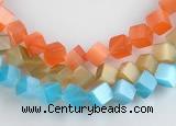 CCT09 8mm different color cube-shaped cats eye beads Wholesale