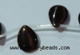 CCT1027 Top-drilled 13*18mm flat teardrop cats eye beads wholesale