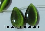 CCT1032 Top-drilled 14*22mm flat teardrop cats eye beads wholesale