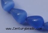 CCT21 14 inches 10*14mm teardrop ink blue cats eye beads wholesale