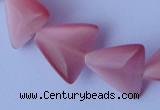 CCT33 14.5 inches 15*16mm triangle pink cats eye beads wholesale