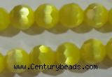 CCT376 15 inches 8mm faceted round cats eye beads wholesale