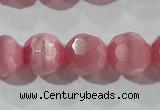 CCT391 15 inches 10mm faceted round cats eye beads wholesale