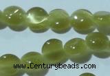 CCT459 15 inches 6mm flat round cats eye beads wholesale