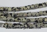 CCU04 15.5 inches 4*4mm cube dalmatian jasper beads wholesale