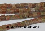 CCU05 15.5 inches 4*4mm cube New unakite beads wholesale