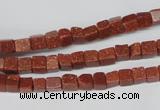 CCU06 15.5 inches 4*4mm cube goldstone beads wholesale