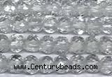 CCU1000 15 inches 4mm faceted cube white crystal beads