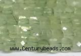 CCU1014 15 inches 4mm faceted cube prehnite beads