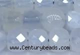 CCU1272 15 inches 6mm - 7mm faceted cube blue chalcedony beads