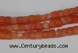 CCU15 15.5 inches 4*4mm cube dyed white jade beads wholesale