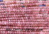 CCU1606 15 inches 2.5mm faceted cube strawberry quartz beads