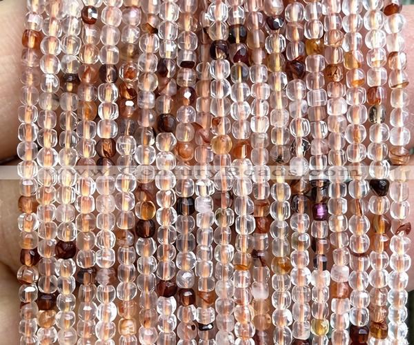 CCU1616 15 inches 2.5mm faceted cube red quartz beads