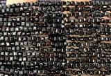 CCU1648 15 inches 2.5mm faceted cube black tourmaline beads