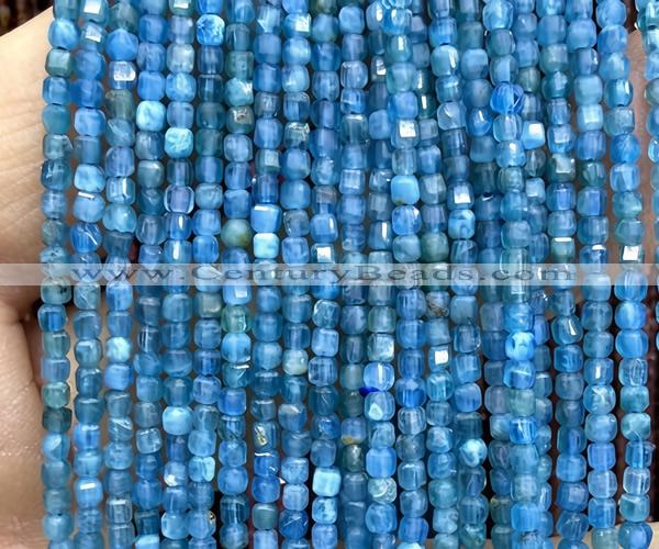 CCU1654 15 inches 2.5mm faceted cube apatite gemstone beads