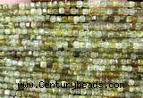 CCU1661 15 inches 2.5mm faceted cube green garnet beads