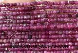 CCU1679 15 inches 2.5mm faceted cube ruby gemstone beads