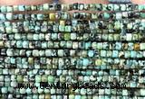 CCU1711 15 inches 2.5mm faceted cube African turquoise beads