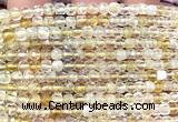 CCU1812 15 inches 4mm faceted cube citrine beads wholesale