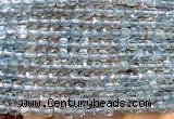 CCU1819 15 inches 4mm faceted cube topaz quartz beads