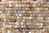 CCU1829 15 inches 4mm faceted cube grey moonstone beads