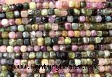 CCU1842 15 inches 4mm faceted cube tourmaline beads wholesale