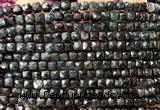 CCU1847 15 inches 4mm faceted cube blue tourmaline beads