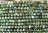 CCU1850 15 inches 4mm faceted cube green apatite beads