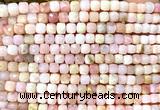 CCU1867 15 inches 4mm faceted cube pink opal gemstone beads