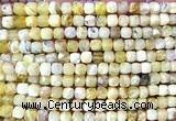 CCU1868 15 inches 4mm faceted cube yellow opal beads wholesale