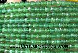 CCU1889 15 inches 4mm faceted cube green agate beads