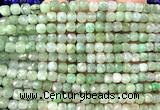 CCU1897 15 inches 4mm faceted cube green jadeite beads