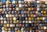 CCU1905 15 inches 4mm faceted cube pietersite gemstone beads