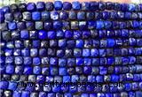 CCU1910 15 inches 4mm faceted cube lapis lazuli gemstone beads