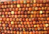 CCU1912 15 inches 4mm faceted cube coral beads wholesale