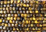 CCU1917 15 inches 4mm faceted cube yellow tiger eye beads