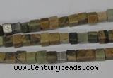 CCU20 15.5 inches 5*5mm cube serpentine jasper beads wholesale